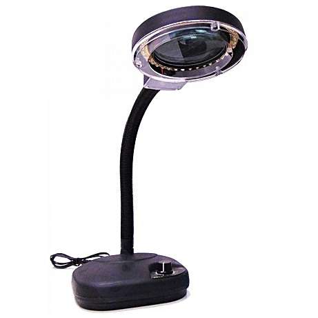 چراغ کار ذره بین دار رو میزی با لامپ LED با دیمر