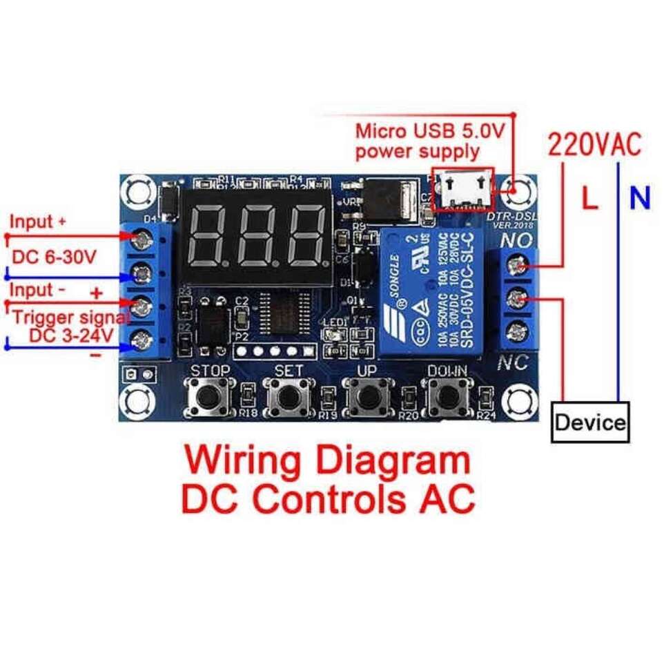 ماژول تایمر timer دیجیتال با رله JZ801 - تصویر 2