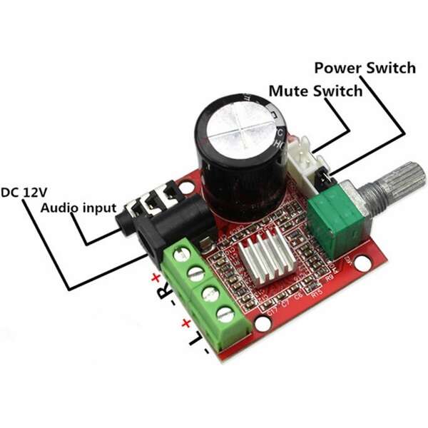 برد امپلی فایر استریو 2X10W وات PAM8610 - تصویر 2