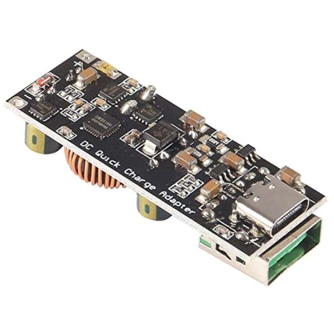 ماژول شارژ fast charger QC4.0-QC3.0 دارای خروجی USB Type-C با ولتاژ ورودی 6 الی 35ولت (جریان بالا)