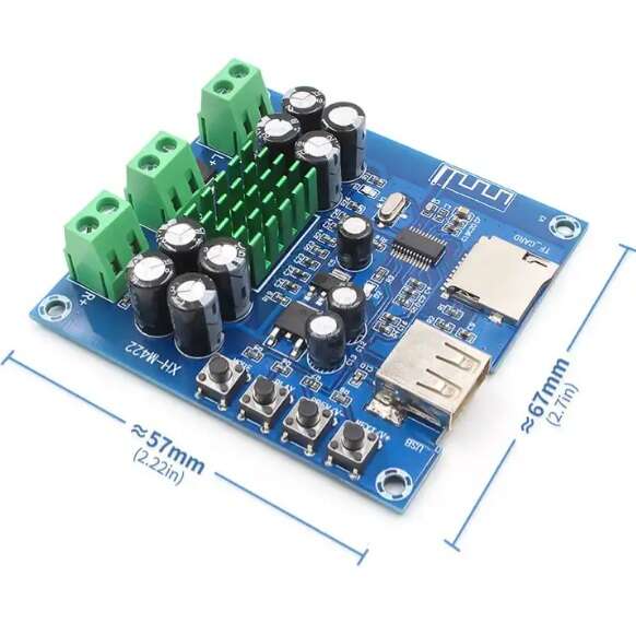 امپلی فایرمدل XH-M422 با توان 2x50 وات با ورودی بلوتوث TF-Card و USB با ولتاژ کاری 12 تا 24 ولت - تصویر 4