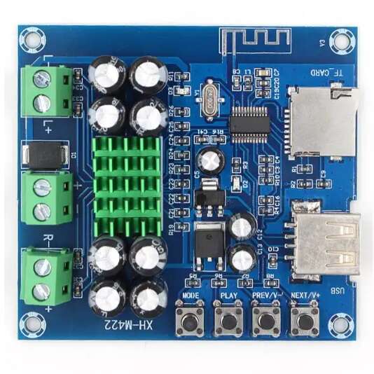 امپلی فایرمدل XH-M422 با توان 2x50 وات با ورودی بلوتوث TF-Card و USB با ولتاژ کاری 12 تا 24 ولت - تصویر 5